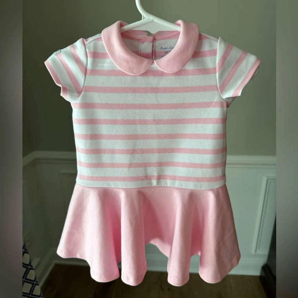 Ralph Lauren Pink Stripe Ponte Dress size 6 Months